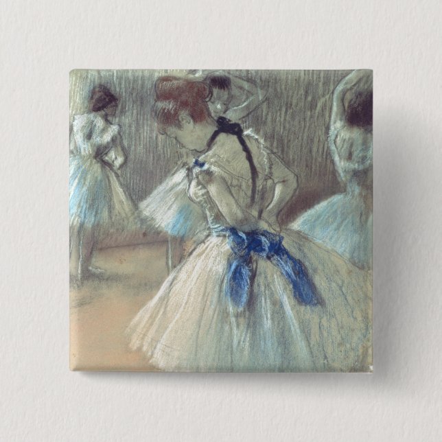 Badge Carré 5 Cm Danseur d'Edgar Degas | (Devant)