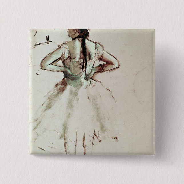 Badge Carré 5 Cm Danseur d'Edgar Degas | vu du dos (Devant)