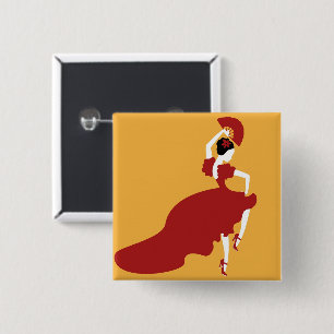 Badge Carré 5 Cm Danseur flamenco