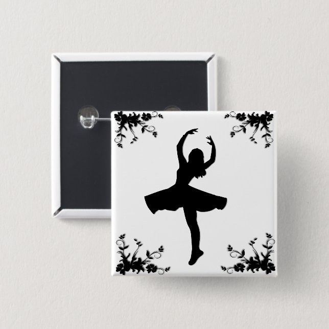 Badge Carré 5 Cm Danseur Twirl (Devant & derrière)
