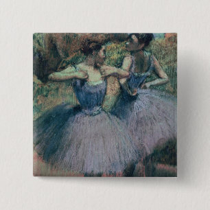 Badge Carré 5 Cm Danseurs d'Edgar Degas dans la violette