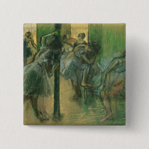 Badge Carré 5 Cm Danseurs d'Edgar Degas préparant