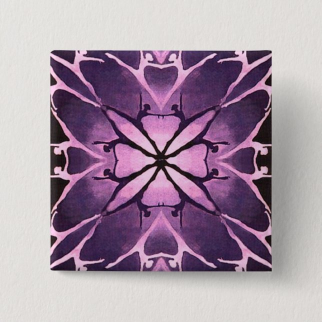 Badge Carré 5 Cm Danseuse (Violet) (Devant)