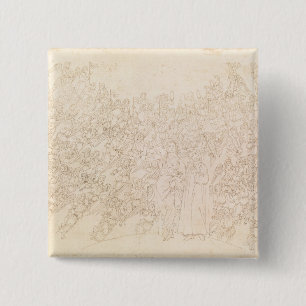 Badge Carré 5 Cm Dante et Béatrice, du ` de Dante divin