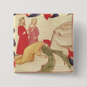 Badge Carré 5 Cm Dante s'épurant avant d'entrer