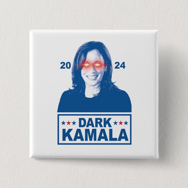 Badge Carré 5 Cm Dark Kamala 2024 (Devant)