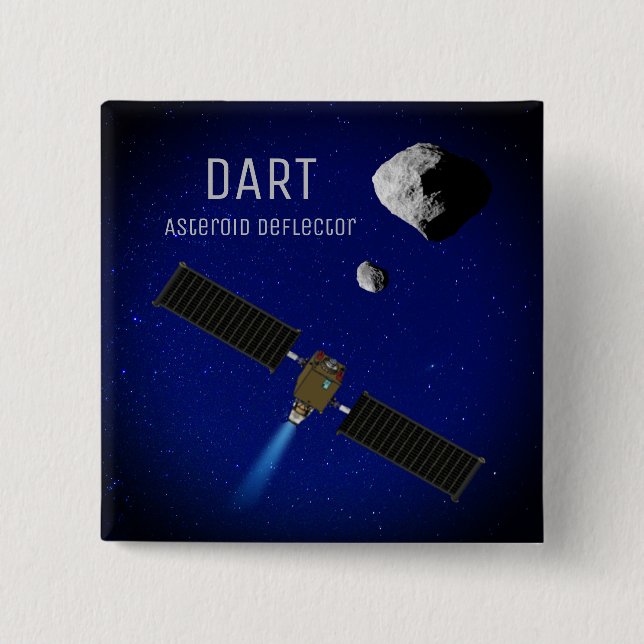 Badge Carré 5 Cm DART Astéroïde Déflecteur Spacecraft (Devant)