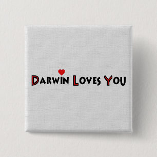 Badge Carré 5 Cm Darwin vous aime