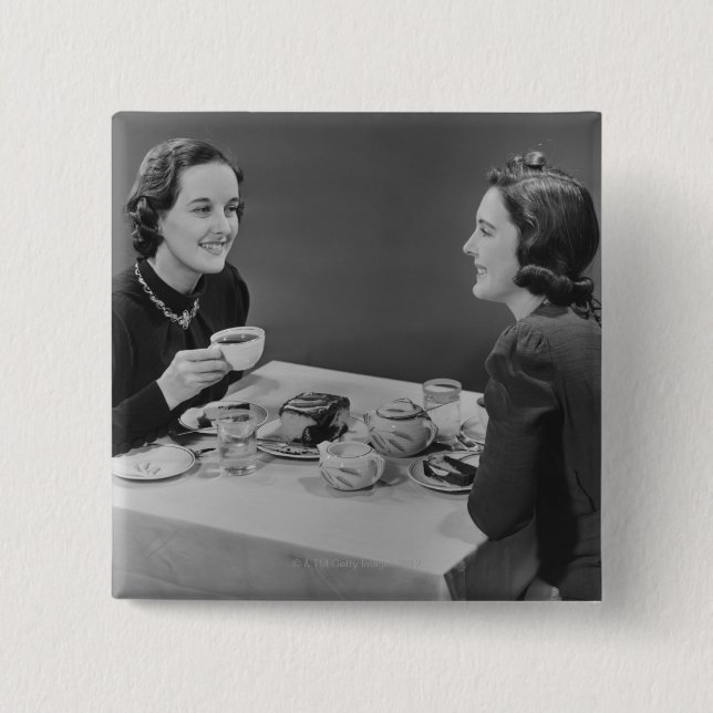 Badge Carré 5 Cm Date de café (Devant)