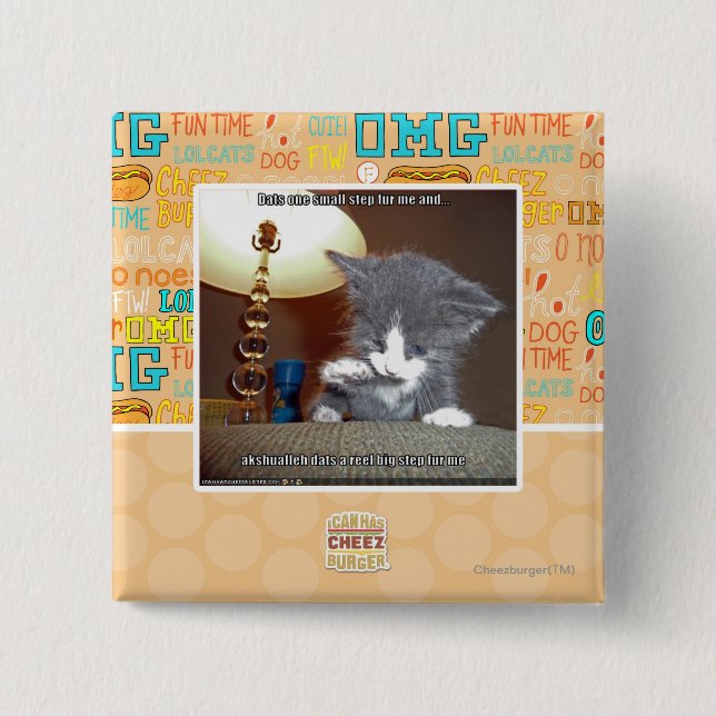 Badge Carré 5 Cm Dats une petite fourrure d'étape je (Devant)