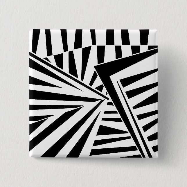 Badge Carré 5 Cm dazzle camouflage(black) (Devant)