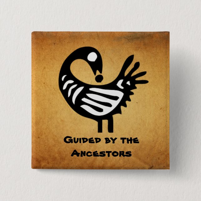 Badge Carré 5 Cm ~ de bouton guidé par les ancêtres (Devant)