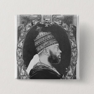 Badge Carré 5 Cm de l'Ethiopie, Menelik II