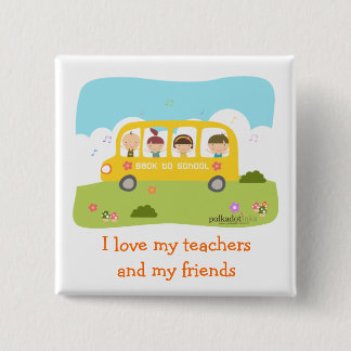 Badge Carré 5 Cm De nouveau au Pin d'école