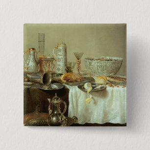 Badge Carré 5 Cm De petit déjeuner toujours la vie, 1638