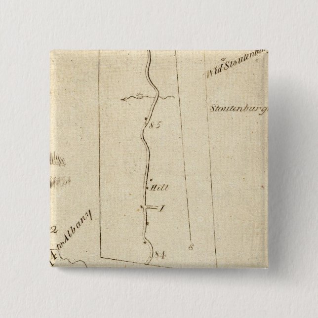 Badge Carré 5 Cm De Poughkeepsie à Albany 14 (Devant)