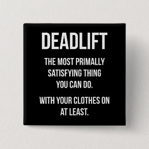 Badge Carré 5 Cm Deadlift - Funny Gym - Novelty Workout
