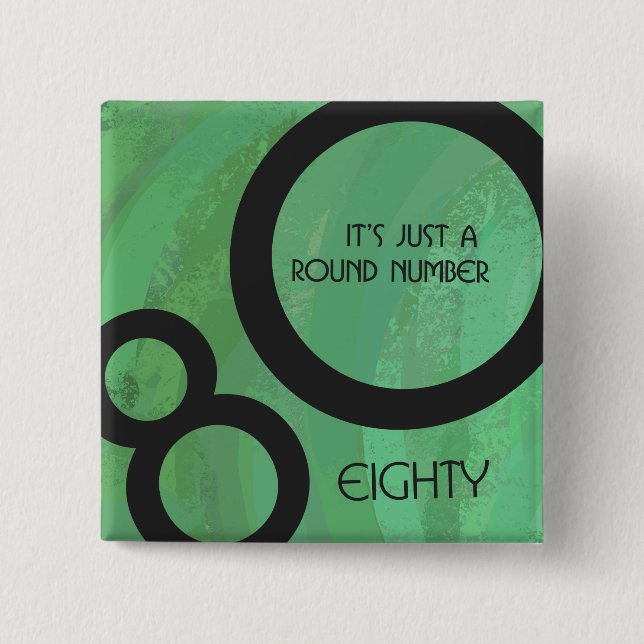 Badge Carré 5 Cm Décennie verte 80e anniversaire (Devant)