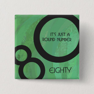 Badge Carré 5 Cm Décennie verte 80e anniversaire