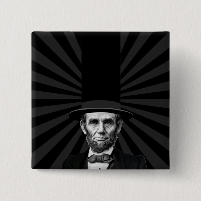 Badge Carré 5 Cm Déclaration de mode présidentielle Abraham Lincoln (Devant)