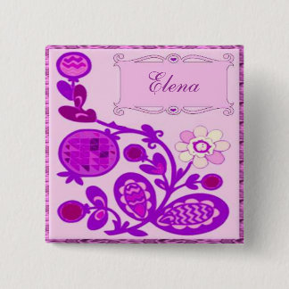Badge Carré 5 Cm Déco Fleurs Nommées