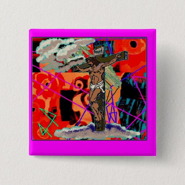 Badge Carré 5 Cm decolores (Devant)