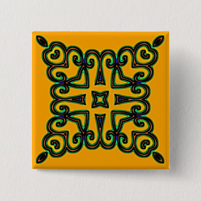 Badge Carré 5 Cm Décor (Devant)