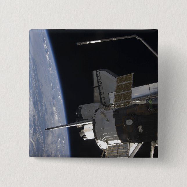 Badge Carré 5 Cm Découverte de la navette spatiale 10 (Devant)