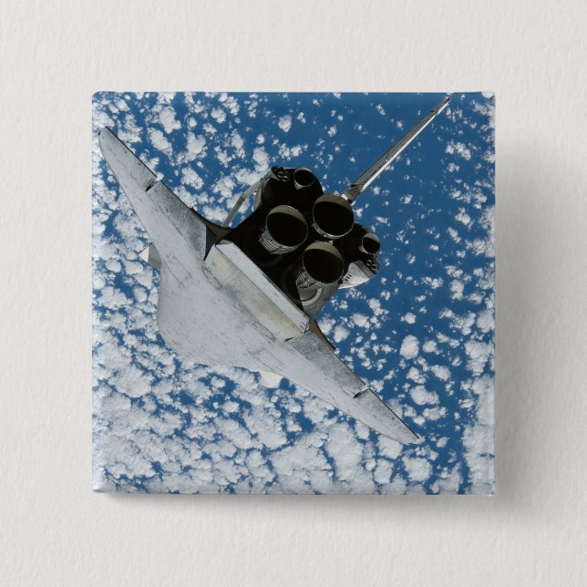 Badge Carré 5 Cm Découverte de la navette spatiale 8 (Devant)