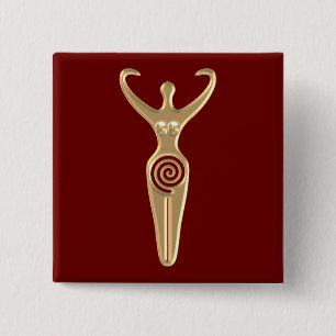 Badge Carré 5 Cm Déesse en spirale
