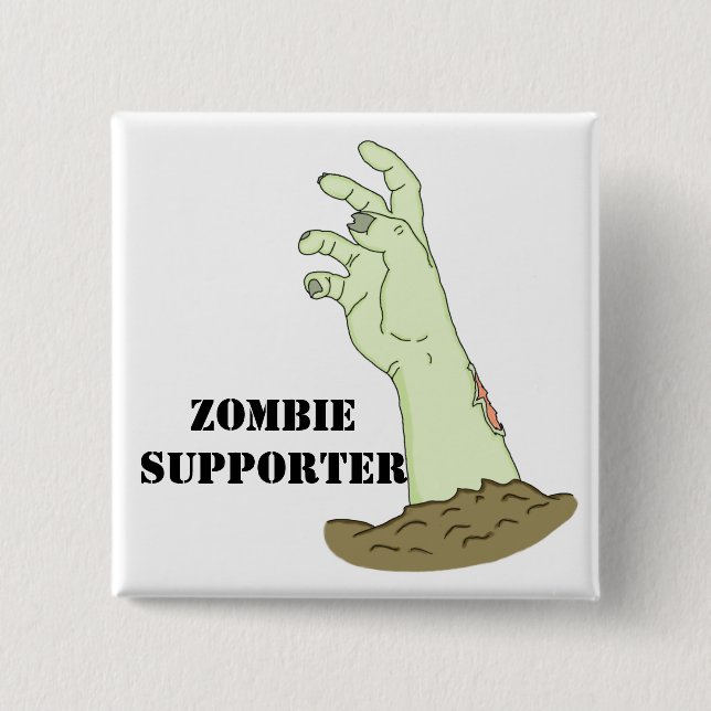 Badge Carré 5 Cm Défenseur de zombi (Devant)