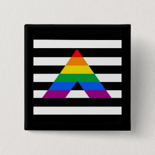 Badge Carré 5 Cm Défenseur droit d'homosexuel du drapeau LGBT