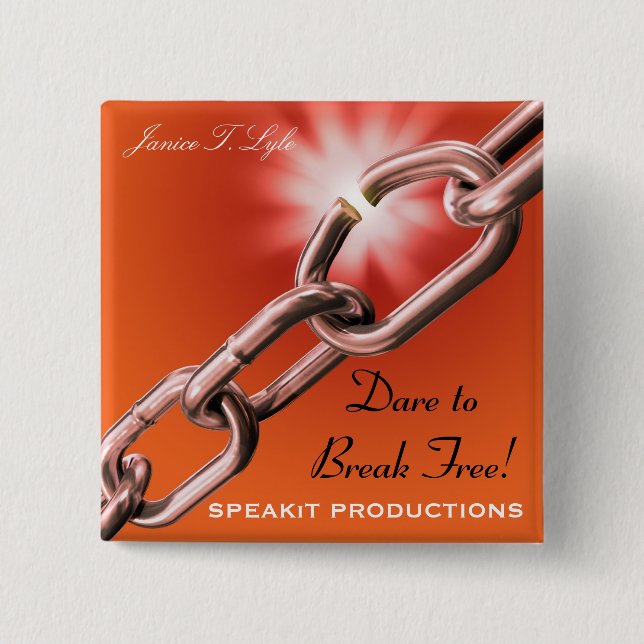 Badge Carré 5 Cm Défi pour casser le bouton de revers libre (Devant)