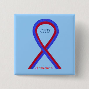 Badge Carré 5 Cm Déficience cardiaque congénitale Sensibilisation a
