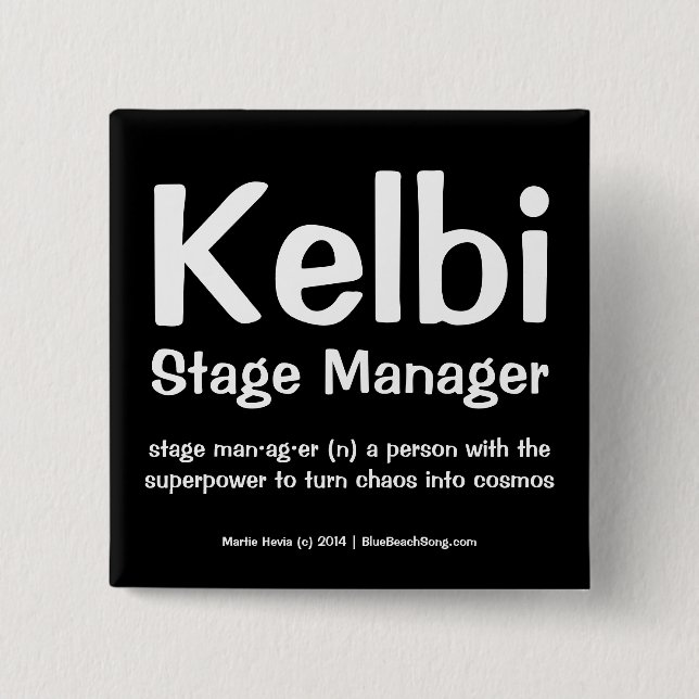 Badge Carré 5 Cm Définissez-vous et votre bouton du travail (Devant)