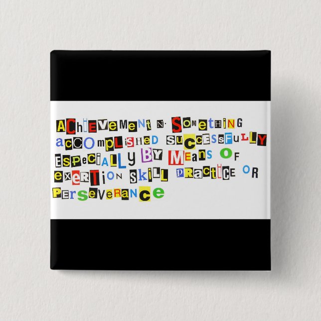 Badge Carré 5 Cm Définition de l'accomplissement (Devant)