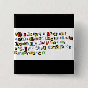 Badge Carré 5 Cm Définition de l'accomplissement