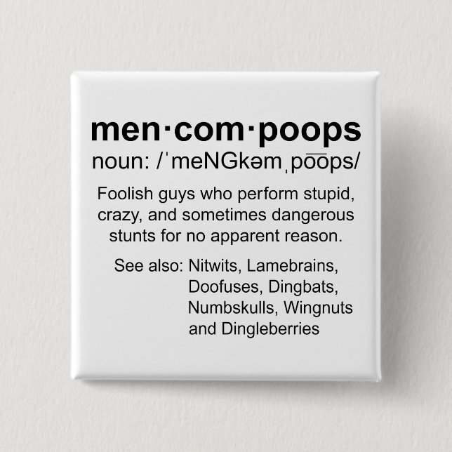 Badge Carré 5 Cm définition des méncompoops (Devant)