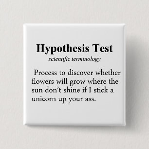 Badge Carré 5 Cm Définition d'essai d'hypothèse