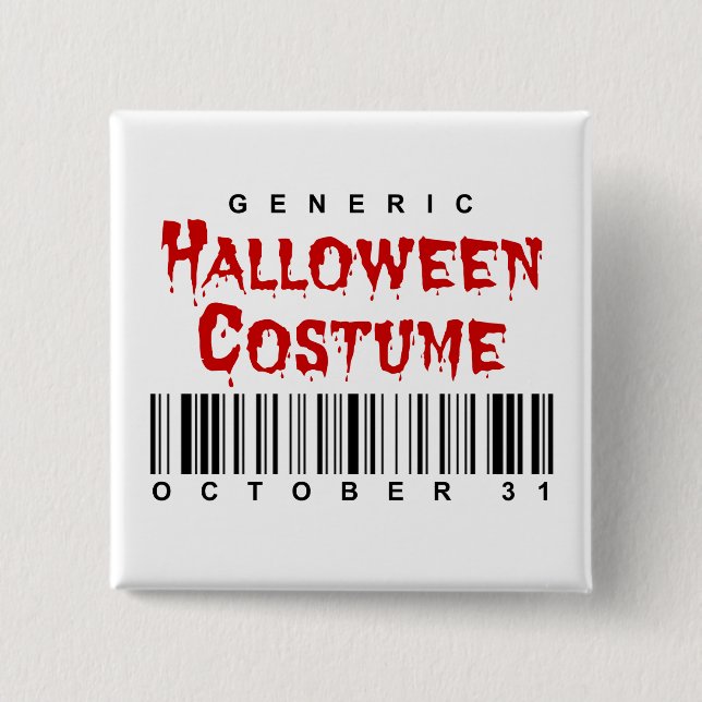 Badge Carré 5 Cm Déguisement générique Halloween Code-barres (Devant)