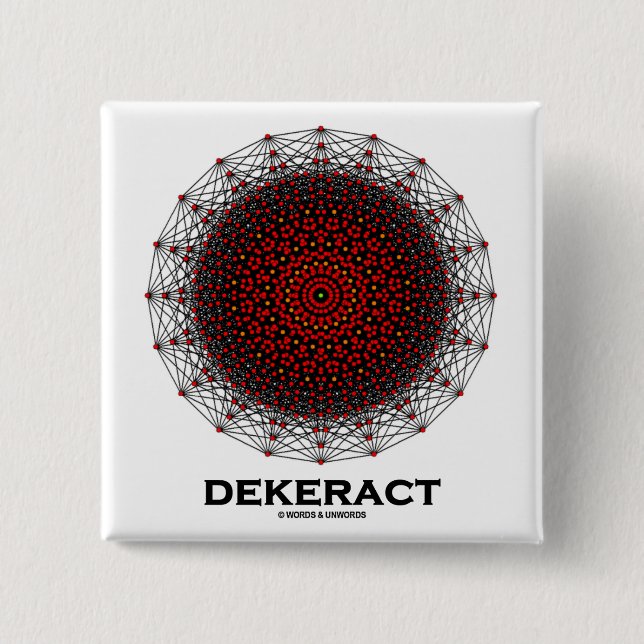 Badge Carré 5 Cm Dekerat (10-Dimensional Hypercube) (Devant)