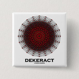 Badge Carré 5 Cm Dekerat (10-Dimensional Hypercube)