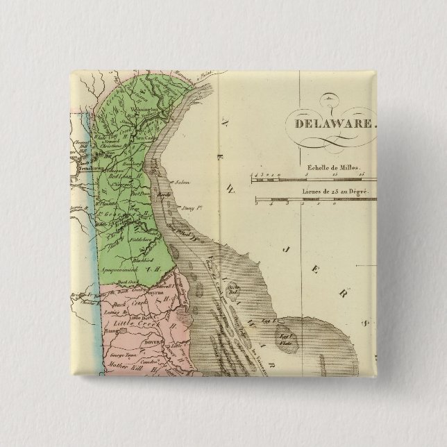 Badge Carré 5 Cm Delaware US (Devant)