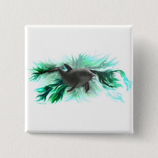 Badge Carré 5 Cm Delfinbaby (Devant)