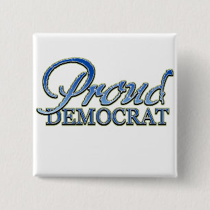 Badge Carré 5 Cm Démocrate fier chic