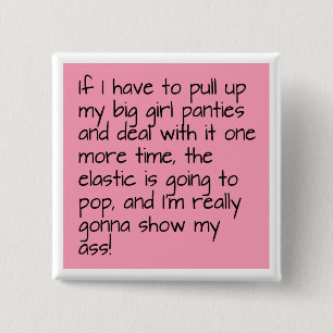 Badge Carré 5 Cm Dentelez dessus mis le grand mot de culottes de