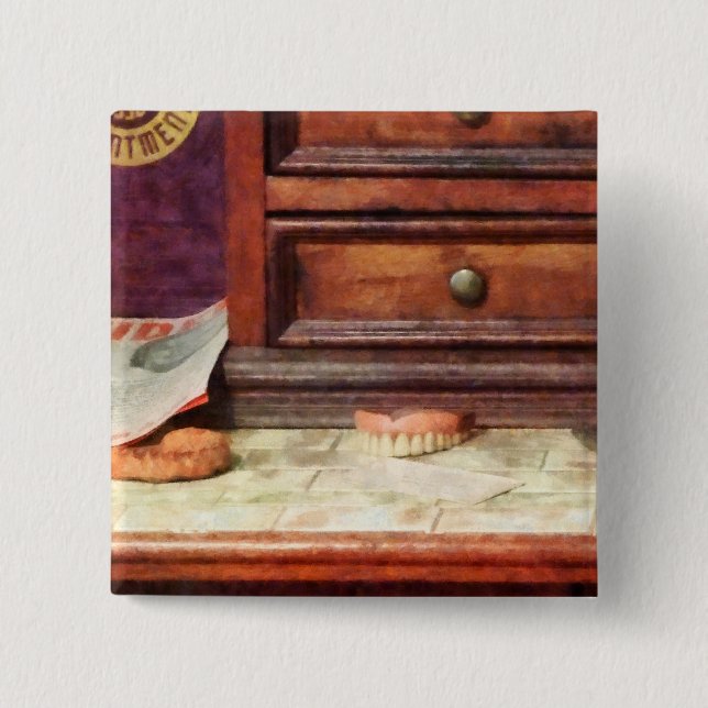 Badge Carré 5 Cm Dentiers (Devant)