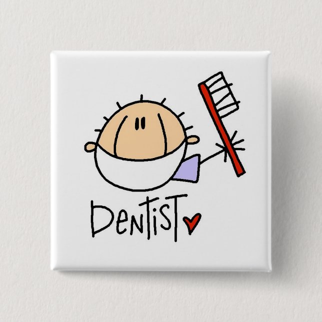 Badge Carré 5 Cm Dentiste (Devant)