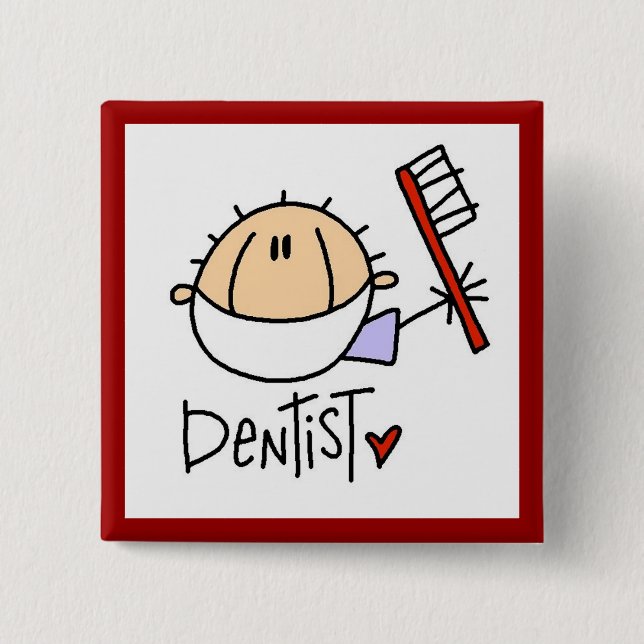 Badge Carré 5 Cm Dentiste (Devant)