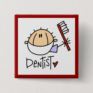 Badge Carré 5 Cm Dentiste